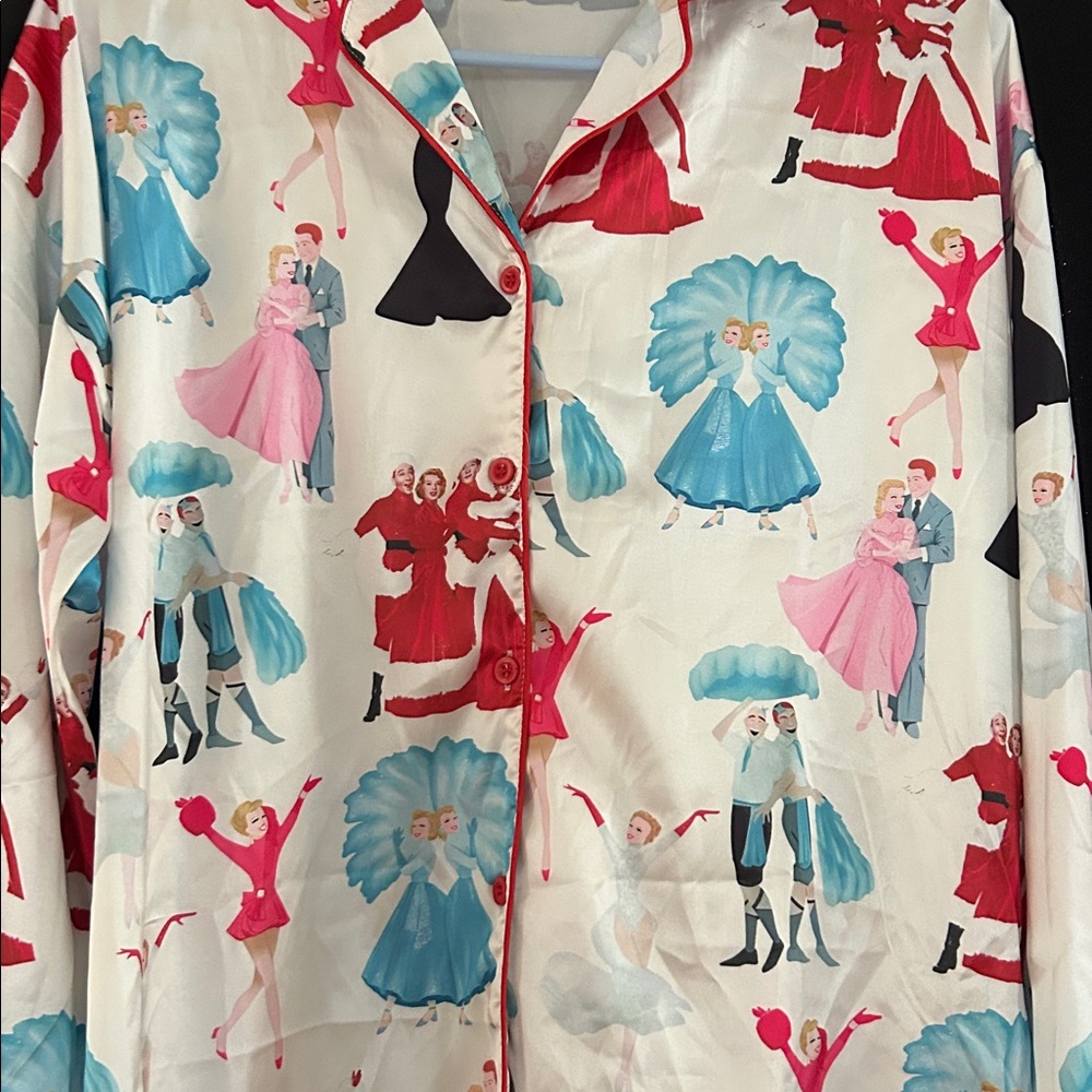 🔥Colorful Patterned silky Pajama Set - Picture 2 of 5